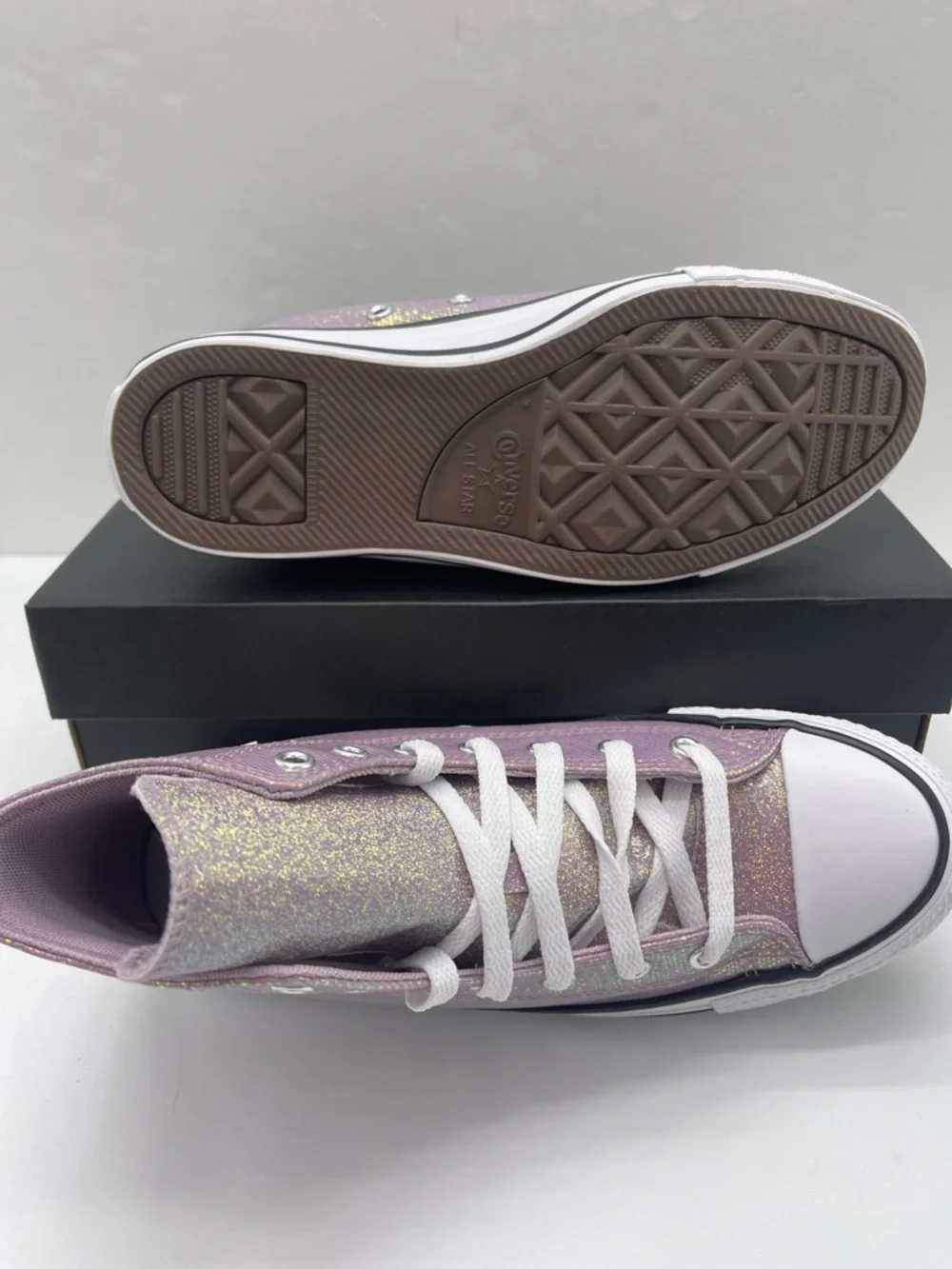 Converse WMNS 8 CTAS Hi Altitude Lilac White Black A14333C High Top Sneakers - Picture 3 of 15